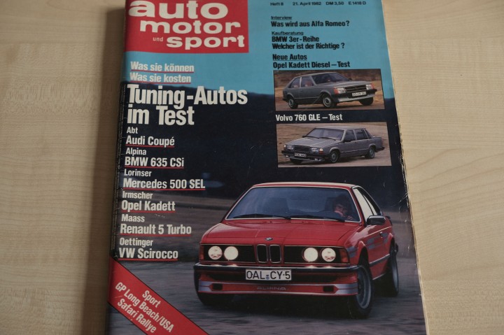 Deckblatt Auto Motor und Sport (08/1982)